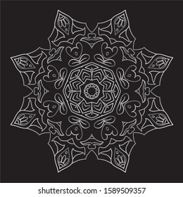 Premium Silver Mandala Vector Art Pattern Design 