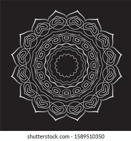 Premium Silver Mandala Vector Art Pattern Design 