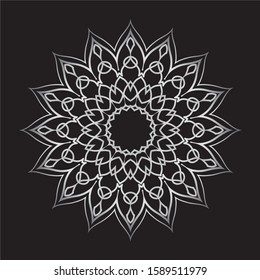 Premium Silver Mandala Vector Art Pattern Design 