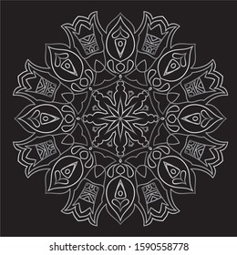 Premium Silver Mandala Vector Art Pattern Design 
