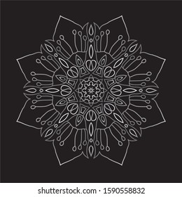 Premium Silver Mandala Vector Art Pattern Design 