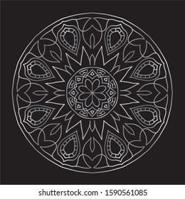 Premium Silver Mandala Vector Art Pattern Design 