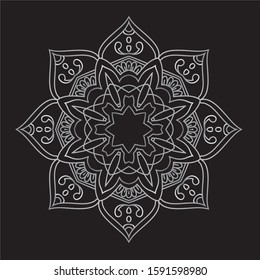 Premium Silver Mandala Vector Art Pattern Design 