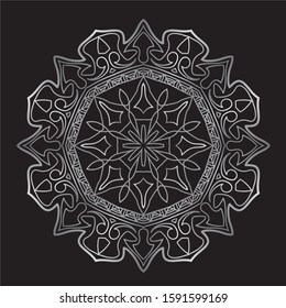 Premium Silver Mandala Vector Art Pattern Design 