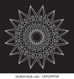 Premium Silver Mandala Vector Art Pattern Design 
