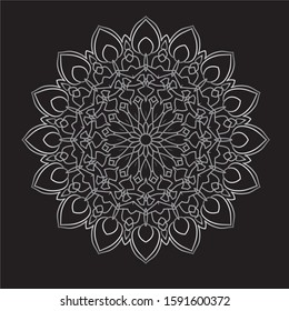 Premium Silver Mandala Vector Art Pattern Design 