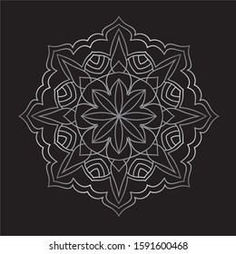 Premium Silver Mandala Vector Art Pattern Design 