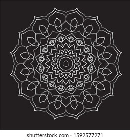Premium Silver Mandala Vector Art Pattern Design 