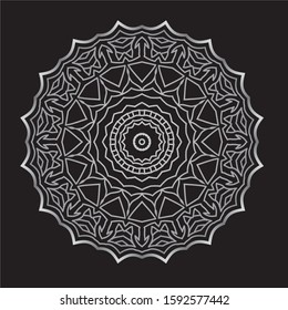 Premium Silver Mandala Vector Art Pattern Design 