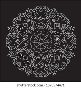 Premium Silver Mandala Vector Art Pattern Design 
