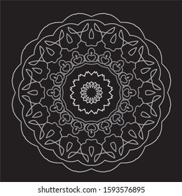 Premium Silver Mandala Vector Art Pattern Design 