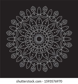 Premium Silver Mandala Vector Art Pattern Design 