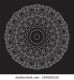 Premium Silver Mandala Vector Art Pattern Design 