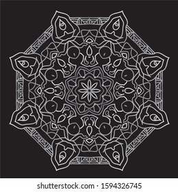 Premium Silver Mandala Vector Art Pattern Design 