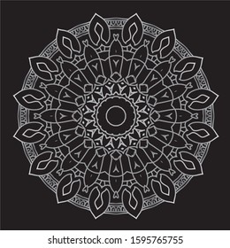 Premium Silver Mandala Vector Art Pattern Design 