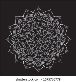 Premium Silver Mandala Vector Art Pattern Design 