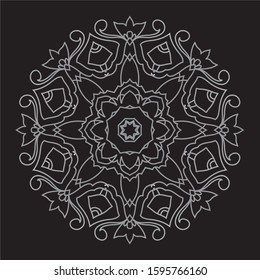 Premium Silver Mandala Vector Art Pattern Design 