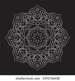 Premium Silver Mandala Vector Art Pattern Design 