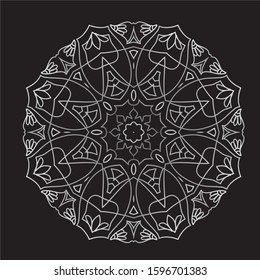 Premium Silver Mandala Vector Art Pattern Design 