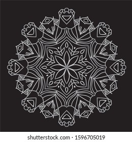 Premium Silver Mandala Vector Art Pattern Design 