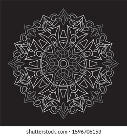Premium Silver Mandala Vector Art Pattern Design 