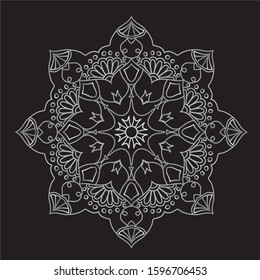 Premium Silver Mandala Vector Art Pattern Design 