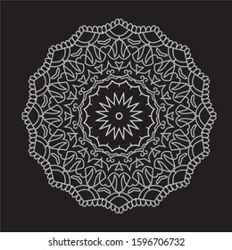 Premium Silver Mandala Vector Art Pattern Design 