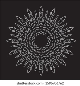 Premium Silver Mandala Vector Art Pattern Design 