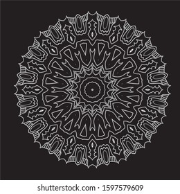 Premium Silver Mandala Vector Art Pattern Design 