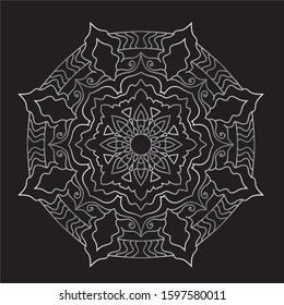 Premium Silver Mandala Vector Art Pattern Design 