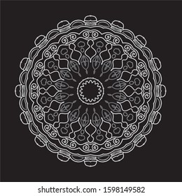 Premium Silver Mandala Vector Art Pattern Design 