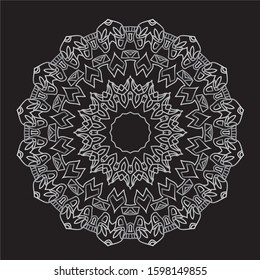 Premium Silver Mandala Vector Art Pattern Design 