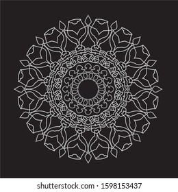 Premium Silver Mandala Vector Art Pattern Design 