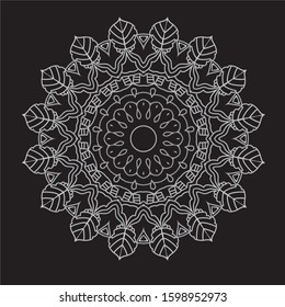Premium Silver Mandala Vector Art Pattern Design 