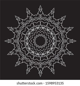 Premium Silver Mandala Vector Art Pattern Design 