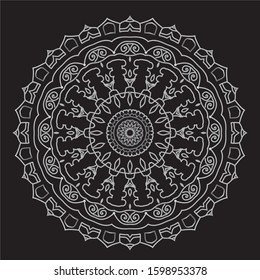 Premium Silver Mandala Vector Art Pattern Design 