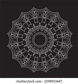Premium Silver Mandala Vector Art Pattern Design 