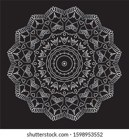 Premium Silver Mandala Vector Art Pattern Design 