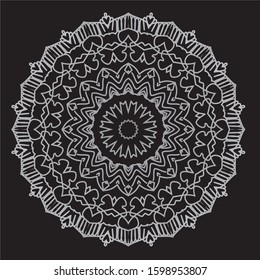 Premium Silver Mandala Vector Art Pattern Design 