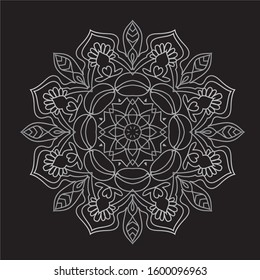 Premium Silver Mandala Vector Art Pattern Design 