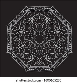 Premium Silver Mandala Vector Art Pattern Design 
