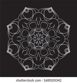 Premium Silver Mandala Vector Art Pattern Design 