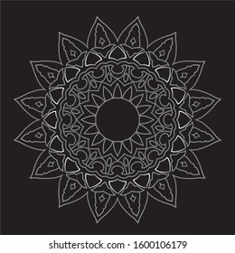 Premium Silver Mandala Vector Art Pattern Design 