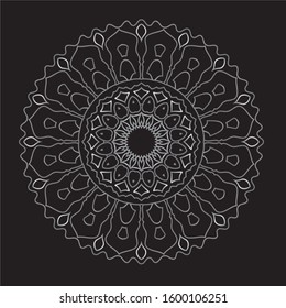 Premium Silver Mandala Vector Art Pattern Design 