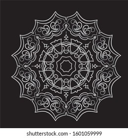 Premium Silver Mandala Vector Art Pattern Design 