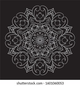 Premium Silver Mandala Vector Art Pattern Design 