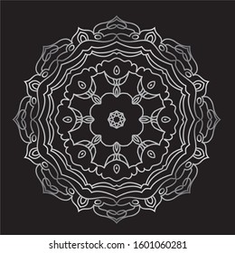 Premium Silver Mandala Vector Art Pattern Design 