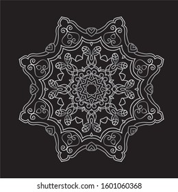 Premium Silver Mandala Vector Art Pattern Design 
