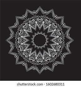 Premium Silver Mandala Vector Art Pattern Design