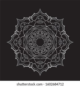 Premium Silver Mandala Vector Art Pattern Design